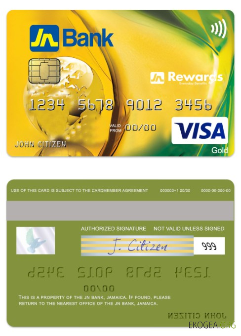 Carte de crédit Visa Gold de la Jamaïque JN Bank
